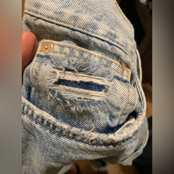 Free People- We The Free | Wide Leg Distressed Light Wash Jeans | Sz 30 Trending - Picture 7 of 10